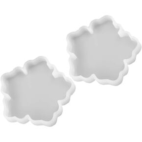 Resin Molds Round Silicone Molds Flower Coaster Resin Silicone Coaster Molds Epoxy Resin Casting Molds Mirror Epoxy Bowl Cups Mats for DIY Making Home Store (White) Clear Coasters Resin Mold