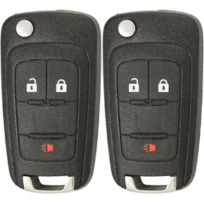 Keyless2Go Replacement for Keyless Remote 3 Button Flip Car Key Fob for OHT01060512 (2 Pack)