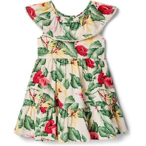 Janie and Jack Girls Floral Gauze Dress (Toddler/Little Big Kid)