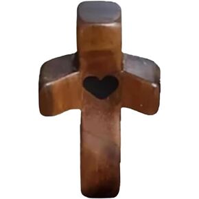 Jinshining Olive Wood Cross Olive Wood Pocket Cross Smooth Texture Pocket-Sized Stress Relief Spiritual Companion Cross Encouragement Gift Wooden Cross Across Cross Home Décor Accents