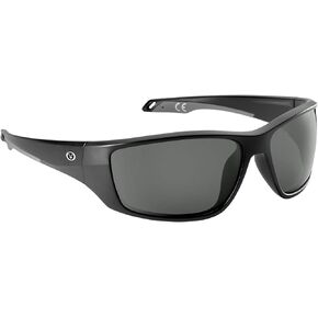 Flying Fisherman Carico Wrap-Around Polarized Sunglasses, Matte Black Frame/Smoke Lens, Medium