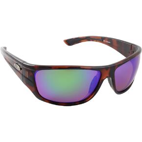 Sea Striker Bill Collector Polarized Sunglasses, Tortoise Frame, Green Mirror Lens