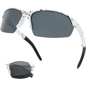 Long Keeper Sport Cycling Sunglasses for Men Women Folding Portable Driving Fishing Golf Baseball Softball Sunglasses