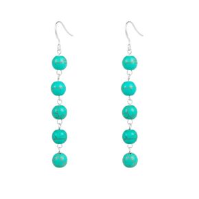Sterling Silver Turquoise Dangle Earrings - 925 Sterling Silver Teardrop Handmade Turquoise Western Drop Earrings for Women Girl