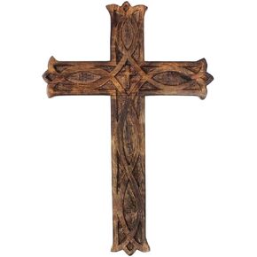 CHARMING BHARATCRAFTS Handmade Wooden Wall Cross Church Home Room Décor (MDF Wood)