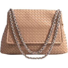 Woven Bag for Women, Vegan Leather Tote Bag Summer Beach Handbag Purse Retro Handmade Travel Shoulder Bag