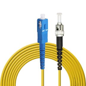SC to ST Fiber Optic Patch Cable, 10M(32.8ft) SC-ST SingleMode Simplex Fiber Cable - SC/UPC-ST/UPC 9/125um Yellow SM Fiber Optic Cable Cord(10M)