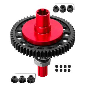 7075 قابض شبشب معدني 7075 57T(0.8) مع مجموعات تروس ترس 3.17 مم و5 مم (15T/16T/17T) ترقيات لـ 1/10 4x4 Granite/Senton/Big Rock/Vorteks 3s & 550، Kraton/Outcast 4S،1/ 8 تيفون 3s، أسود
