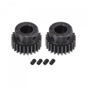 uxcell 1Mod 24T Pinion Gear 10mm Bore Hardened Steel Motor Rack Spur Gear with Step for RC Car Truck Buggy Gear Drive, 2 Set