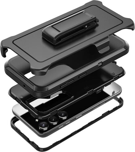 Rugged Phone Case for Samsung Galaxy S23+ Plus 5G, with Belt Clip Holster & Kickstand Heavy Duty Shockproof Protective Full Body Case Cover for Samsung S23 Plus 6.6 inch Phone (Black) in Saudi Arabia