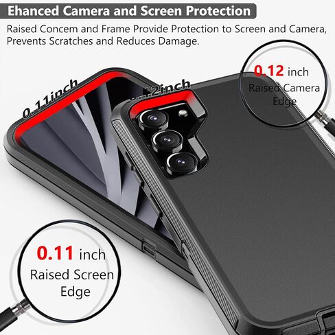 Rugged Phone Case for Samsung Galaxy S23+ Plus 5G, with Belt Clip Holster & Kickstand Heavy Duty Shockproof Protective Full Body Case Cover for Samsung S23 Plus 6.6 inch Phone (Black) in Saudi Arabia