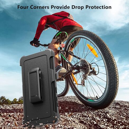 Rugged Phone Case for Samsung Galaxy S23+ Plus 5G, with Belt Clip Holster & Kickstand Heavy Duty Shockproof Protective Full Body Case Cover for Samsung S23 Plus 6.6 inch Phone (Black) in Saudi Arabia