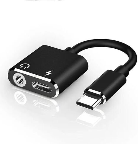 محول شاحن USB C إلى 3.5 ملم لسماعات الرأس ومحول شاحن USB C 2 في 1 من النوع C إلى مقبس صوت Aux مع دونجل شحن سريع PD 60 وات لسماعات الأذن الاستريو المتوافقة مع Samsung S23/S22 Note20/10 Pixel 5/4 iPad Pro Air in Kuwait