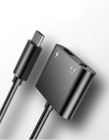 محول شاحن USB C إلى 3.5 ملم لسماعات الرأس ومحول شاحن USB C 2 في 1 من النوع C إلى مقبس صوت Aux مع دونجل شحن سريع PD 60 وات لسماعات الأذن الاستريو المتوافقة مع Samsung S23/S22 Note20/10 Pixel 5/4 iPad Pro Air in Kuwait