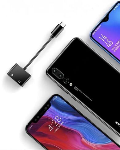 محول شاحن USB C إلى 3.5 ملم لسماعات الرأس ومحول شاحن USB C 2 في 1 من النوع C إلى مقبس صوت Aux مع دونجل شحن سريع PD 60 وات لسماعات الأذن الاستريو المتوافقة مع Samsung S23/S22 Note20/10 Pixel 5/4 iPad Pro Air in Kuwait