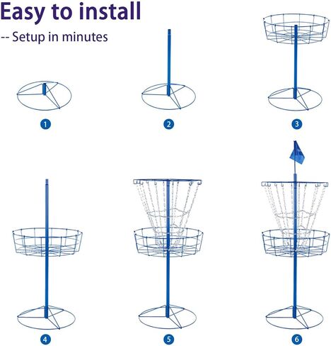 أهداف سلة الجولف القرصية - سلال الجولف الفريسبي المحمولة مع 12 سلسلة فولاذية مزدوجة شديدة التحمل، سلة جولف قرصية احترافية in Kuwait