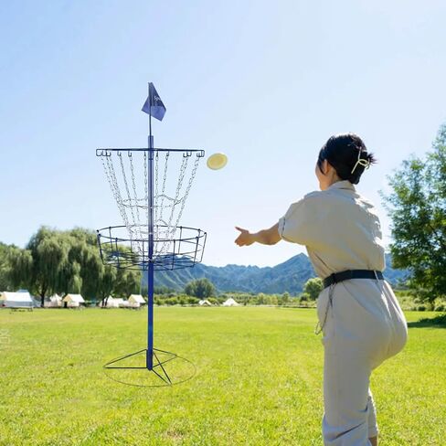أهداف سلة الجولف القرصية - سلال الجولف الفريسبي المحمولة مع 12 سلسلة فولاذية مزدوجة شديدة التحمل، سلة جولف قرصية احترافية in Kuwait