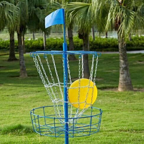 أهداف سلة الجولف القرصية - سلال الجولف الفريسبي المحمولة مع 12 سلسلة فولاذية مزدوجة شديدة التحمل، سلة جولف قرصية احترافية in Kuwait
