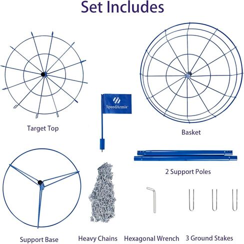 أهداف سلة الجولف القرصية - سلال الجولف الفريسبي المحمولة مع 12 سلسلة فولاذية مزدوجة شديدة التحمل، سلة جولف قرصية احترافية in Kuwait
