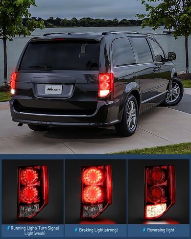 Nilight Taillight Assembly Compatible with 2011 2012 2013 2014 2015 2016 2017 2018 2019 2020 Dodge Grand Caravan Rear Lamp Replacement OE Style Driver Side in Saudi Arabia
