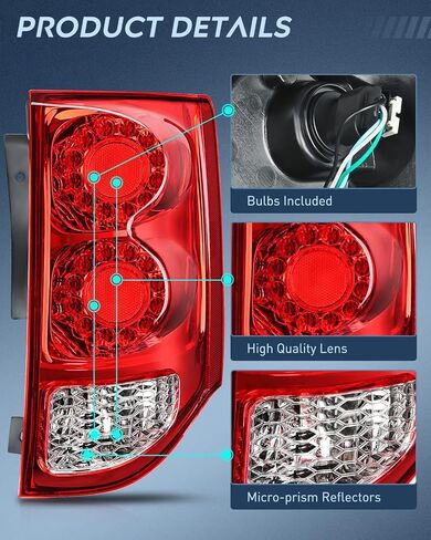 Nilight Taillight Assembly Compatible with 2011 2012 2013 2014 2015 2016 2017 2018 2019 2020 Dodge Grand Caravan Rear Lamp Replacement OE Style Driver Side in Saudi Arabia
