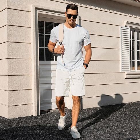 Men's Corduroy Shorts Casual Elastic Waist Drawstring Shorts for Men Summer Beach Shorts Loose Fit in Saudi Arabia