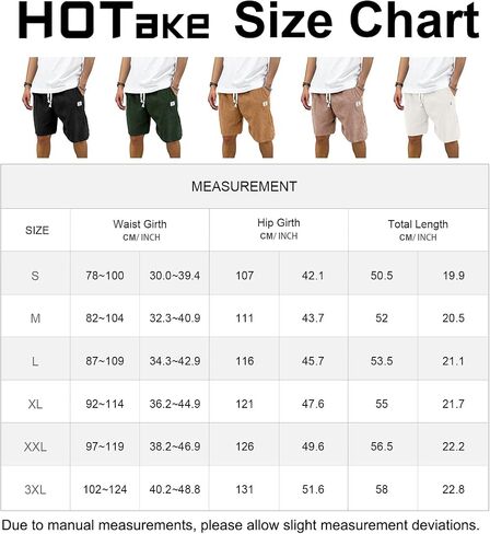 Men's Corduroy Shorts Casual Elastic Waist Drawstring Shorts for Men Summer Beach Shorts Loose Fit in Saudi Arabia