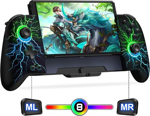 وحدات تحكم التبديل لنينتندو سويتش/OLED، عصا التحكم ذات تأثير هول بالحجم الكامل، وحدة تحكم مريحة في الوضع المحمول، وحدة تحكم عن بعد لاسلكية من قطعة واحدة مع بطارية/RGB/Turbo/برمجة in Kuwait