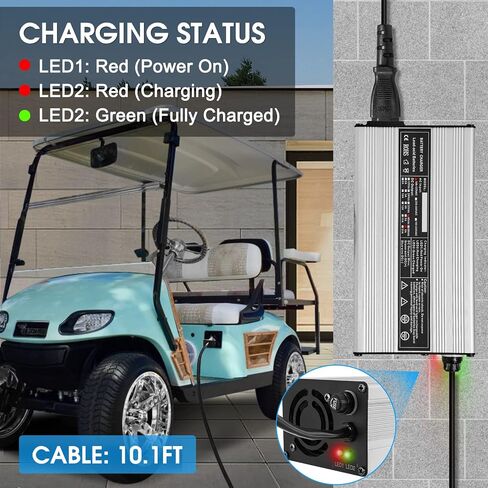 48 Volts 6 AMP Golf Cart Battery Charger 3-Pin Style Outlet Plug Club Car Charger with Fuse Compatible with 2007-2023 Yamaha G29 Golf Cart Portable & Lightweight in Saudi Arabia