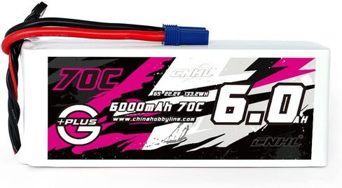CNHL 6S Lipo Battery 6000mAh 70C 22.2V Lipo Battery with EC5 Connector for 1/8 and 1/10 RC car RC Airplane, RC Quadcopter Helicopter Battery,RC Truck, RC Boat in Saudi Arabia