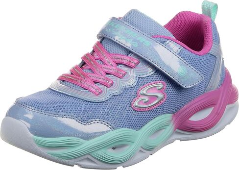 Skechers Kids Girls Twisty Glow Sneaker, Perwinkle/Multi, 4 Big Kid in Saudi Arabia