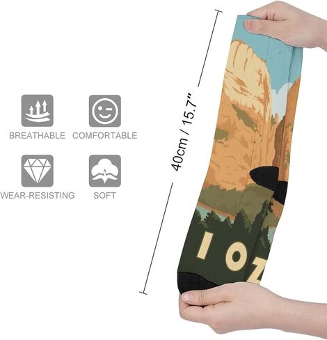 U S National Park Art Funny Dress Socks for Men Women, Cool Personality Crew Socks Novelty Casual Elite Tube Socks in Saudi Arabia