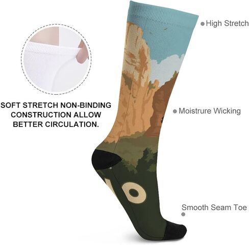 U S National Park Art Funny Dress Socks for Men Women, Cool Personality Crew Socks Novelty Casual Elite Tube Socks in Saudi Arabia