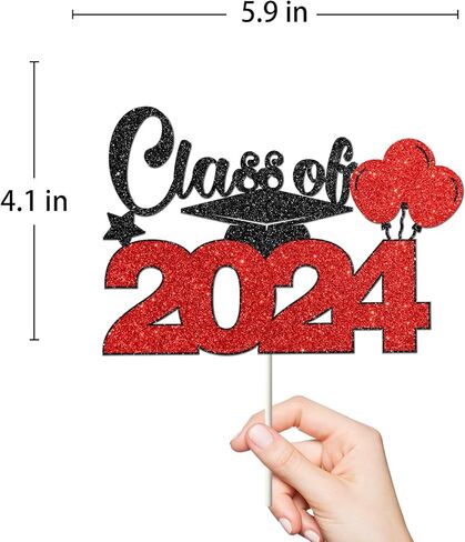 طبقة علوية للكيك فئة 2024، علامة تهنئة 2024، تزيين حفلات التخرج من الكلية الثانوية in Kuwait