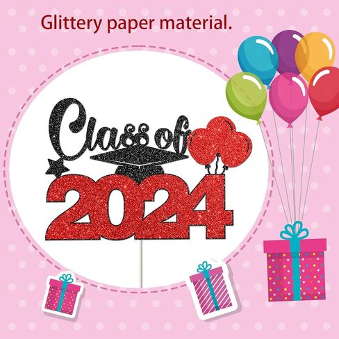 طبقة علوية للكيك فئة 2024، علامة تهنئة 2024، تزيين حفلات التخرج من الكلية الثانوية in Kuwait