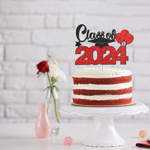 طبقة علوية للكيك فئة 2024، علامة تهنئة 2024، تزيين حفلات التخرج من الكلية الثانوية in Kuwait