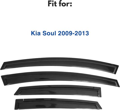 Window Visor Compatible with Kia Soul 2009-2013, Rain Guard Tape-On Extra Durable Sun Wind Air Side Vent Window Deflector, 2009 2010 2011 2012 2013 in Saudi Arabia