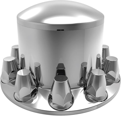 HD Driven 33mm WK Chrome Plastic Front Axle Dome Screw On – Front Wheel Covers for Semi-Trucks, Internally Threaded, Rustproof ABS Chrome Plastic, Universal Fit, Easy Screw-On Installation in Saudi Arabia