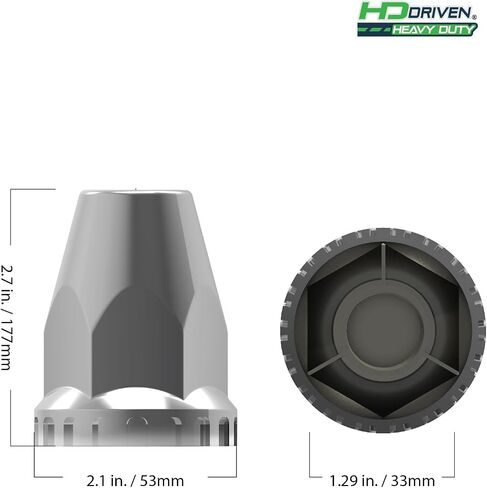 HD Driven 33mm WK Chrome Plastic Front Axle Dome Screw On – Front Wheel Covers for Semi-Trucks, Internally Threaded, Rustproof ABS Chrome Plastic, Universal Fit, Easy Screw-On Installation in Saudi Arabia