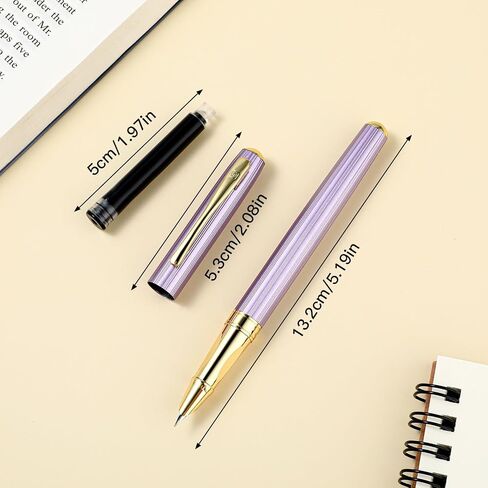 Metal Fountain Pens with 10 Black Ink Cartridges and 1 Converter 0.38mm Extra Fine Nib Fountain Pen Smooth Writing Luxury Calligraphy Pen Office School Supplies Gift(style B) in Saudi Arabia