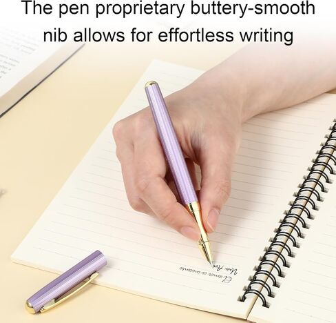 Metal Fountain Pens with 10 Black Ink Cartridges and 1 Converter 0.38mm Extra Fine Nib Fountain Pen Smooth Writing Luxury Calligraphy Pen Office School Supplies Gift(style B) in Saudi Arabia