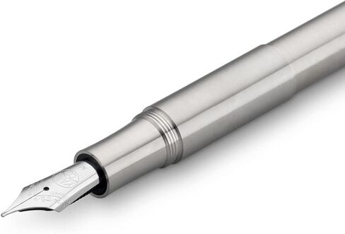 قلم حبر Kaweco SUPRA من الفولاذ المقاوم للصدأ I قلم حبر حصري لخراطيش الحبر بما في ذلك صندوق معدني قديم I قلم حبر 16.5 سم I Nib: EF (رفيع جدًا) in Kuwait