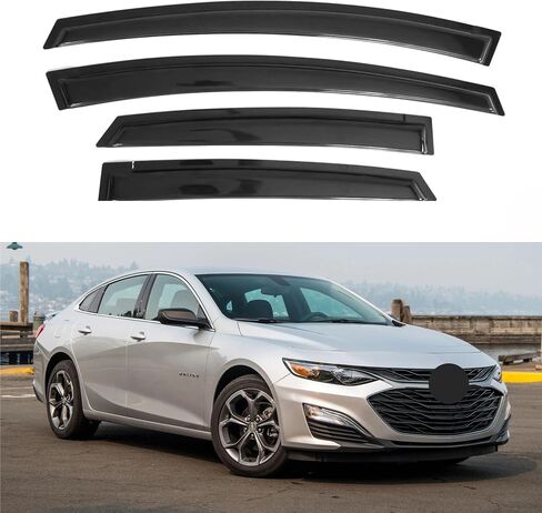 Window Visor Compatible with Chevrolet (Chevy) Malibu 2016-2021, Rain Guard Tape-On Extra Durable Side Vent Window Deflector, 2016 2017 2018 2019 2020 2021 (Excludes 2016 Limited Model) in Saudi Arabia