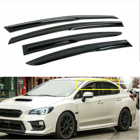 LABLT Black Tinted Trim Window Visor Deflector Replacement for Subaru WRX STI JDM Style Sedan 4-Door 2015 2016 2017 2018 2019 Vent Visor Window Visors Rain Guard Shade Deflector in Saudi Arabia
