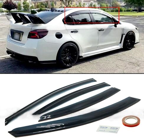 LABLT Black Tinted Trim Window Visor Deflector Replacement for Subaru WRX STI JDM Style Sedan 4-Door 2015 2016 2017 2018 2019 Vent Visor Window Visors Rain Guard Shade Deflector in Saudi Arabia