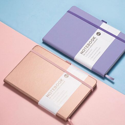 Hardcover A5 Dotted Journal Notebook for Women Men Office School, 200 Numbered Pages Lined Journal Notebook (Purple) in Saudi Arabia