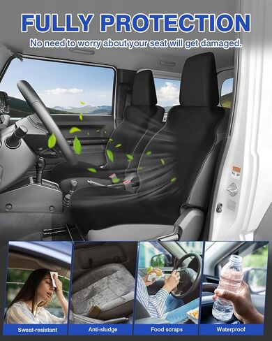 Autorder 2PCS Seat Covers for 2019-2024 Suzuki Jimny JB64 JB74 Accessories Front Seat Protector All Weather Protection Seat Cover Waterproof Black in Saudi Arabia