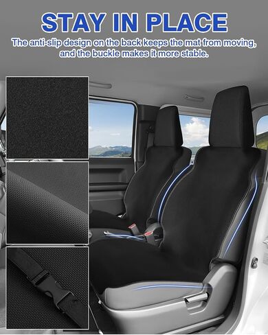 Autorder 2PCS Seat Covers for 2019-2024 Suzuki Jimny JB64 JB74 Accessories Front Seat Protector All Weather Protection Seat Cover Waterproof Black in Saudi Arabia