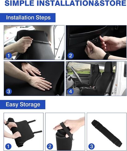 Autorder 2PCS Seat Covers for 2019-2024 Suzuki Jimny JB64 JB74 Accessories Front Seat Protector All Weather Protection Seat Cover Waterproof Black in Saudi Arabia