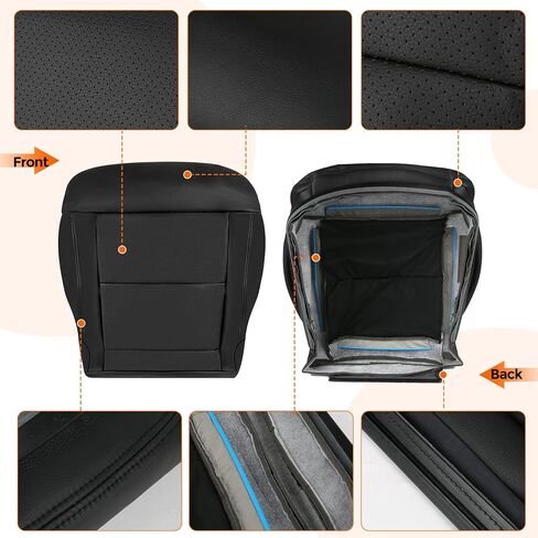 غطاء مقعد السائق الجانبي متوافق مع 2010-2014 مرسيدس بنز E350 E550، غطاء مقعد جلدي سفلي بديل لملحقات مرسيدس in Kuwait